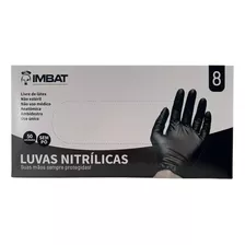 Luva Descartavel Nitrilica Preta 8mm Caixa C 50 Und M