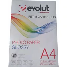 1000 Folhas Papel Fotográfico Glossy Evolut 230g A4