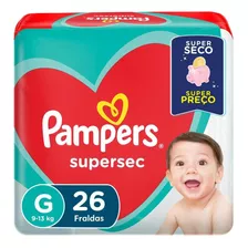 Fraldas Pampers Supersec G 26 Unidades