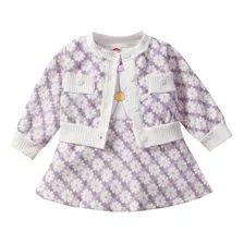 Vestido + Suéter De Niña Bebé Conjunto Otoño Invierno