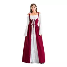 Vestido Medieval De Mujer Con Cordones Longitud