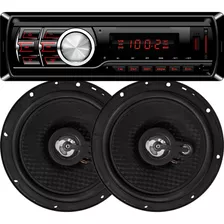 Kit Som Radio Mp3 Bluetooth + Par Alto Falantes 5 Polegadas