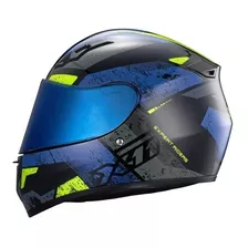 Capacete X11 Trust Pro Ballads Com Viseira Extra Azul/neon