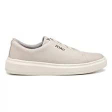 Tenis Sapatenis Collins Gelo Off White Couro Conforto Moda