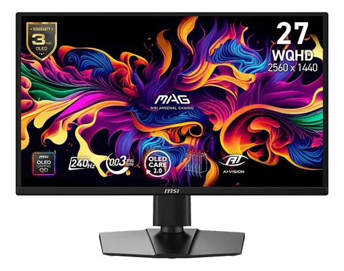 Monitor Gamer Oled Msi Mag 272Qp X24, 27 Wqhd, 240Hz 0.03Ms