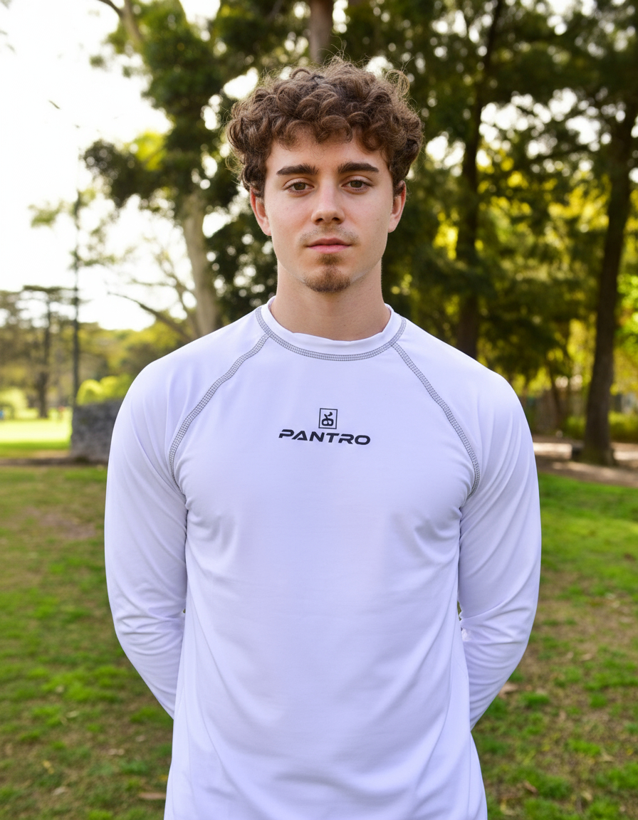 Remera Con Proteccion Uv +50 Para El Sol Manga Larga Hombre Blanco M Lisa