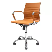 Cadeira De Escritório Diretor Office Giratoria Charles Eames Eiffel Couro Sintético Premium Cadeiras Inc Caramelo B6129br