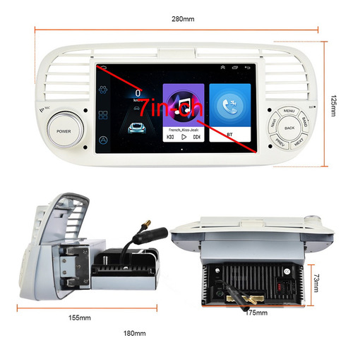 Estreo Con Android 10.0 Y Radio Para Fiat 500 2007-2015 Foto 9