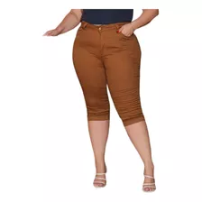 Capri Jeans Feminina Colorida Cintura Alta Lycra 40 Ao 50