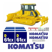 Kit Adesivos Compatível Trator Esteira Komatsu D 61ex D61ex Cor Trator Esteira Komatsu D 61ex