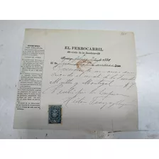 Documento Antiguo 1881 Imprenta Ferrocarril 