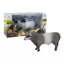 25 Coleção Real Animal Touro Diversos 28cm - Bee Toys Brinq