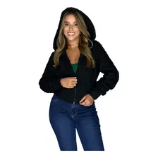 Casaquinho Cropped Feminino De Frio Com Pelo Moda Blogueira