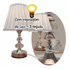 Abajur Toque Par 2 Peças Lustre Cristal Vários Modelos T35e