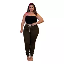 Calça Jogger Feminina Plus Size Colorida Com Lycra 46 Ao 60