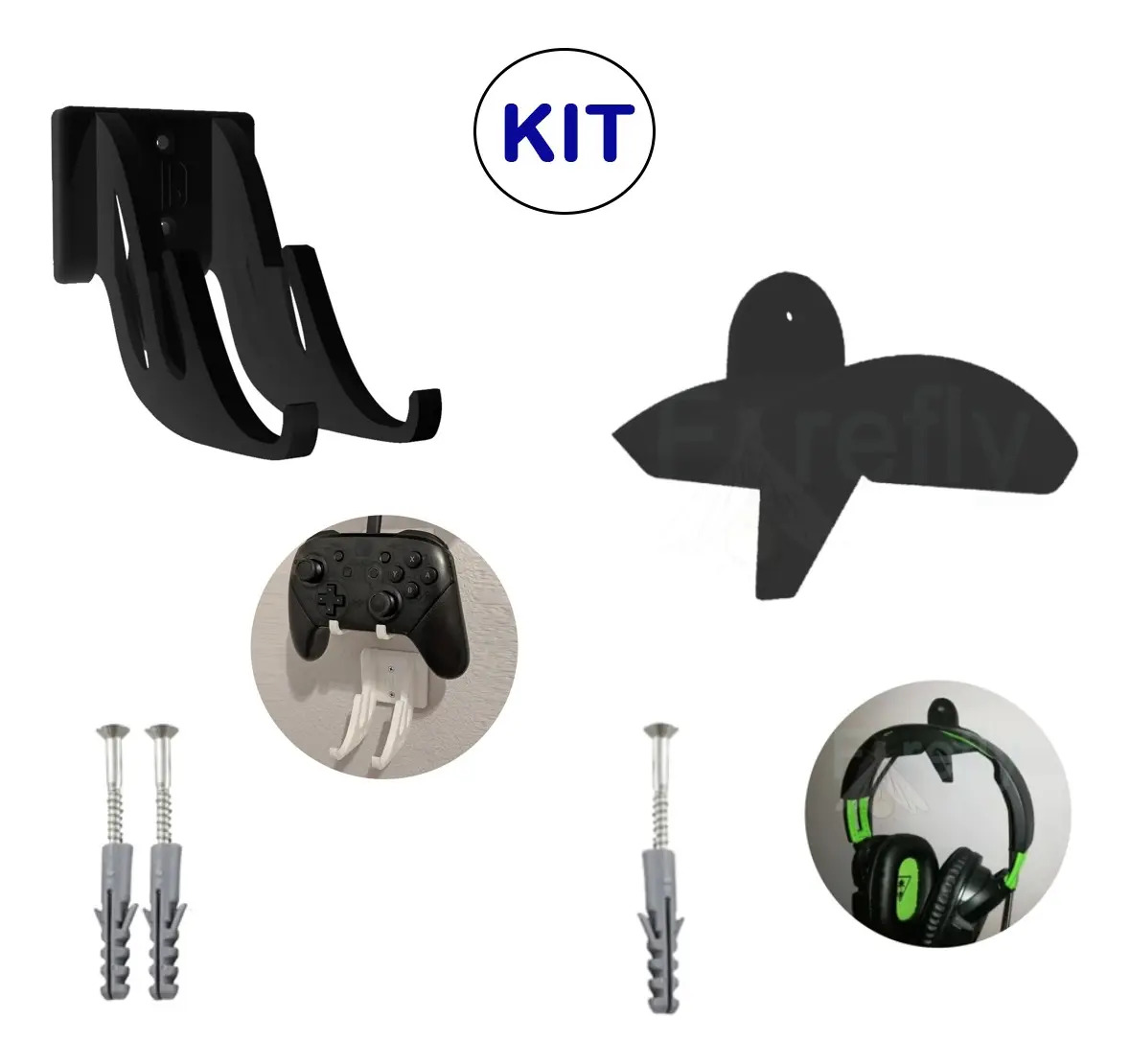 Kit Sup Nintendo Switch De Parede + Sup Controle De Nintendo