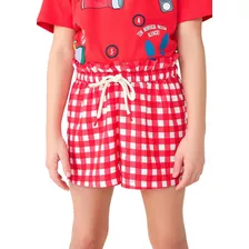 Shorts Infantil Menina Clochard Em Xadrez Dpa