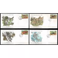 Fauna - Wwf - Ghana 1977 - 4 Sobres Primer Día