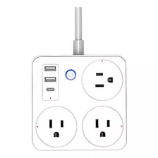 Multitoma Wifi Inteligente Alexa Con Puerto Usb Power Strip Color Blanco