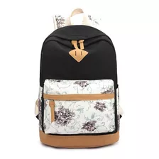 Mochila Lona Hippies Flor Com Estojo Necessaire Cityrock Cor Preto