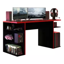 Escritorio Mesa Pc Gamer Pro Laptop Estantes Gaming Calidad Color Rojo