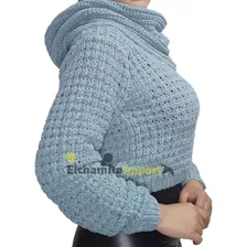 Sweater Abrigo Cuello Lana Mujer