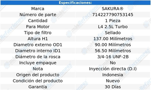 Filtro Combustible Mitsubishi L200 L4 2.5l 08-12 Sakura Foto 3