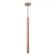 Pendente Tubo Cilindro Alumínio Cobre Rose Gold 50 Cm