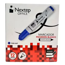 Marcador Para Pizarrón Blanco Nextep Con 12 Piezas Azul