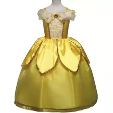 Vestido Princesa Bela E A Fera Tam 3 Anos Luxo 