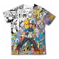 Camiseta Camisa Infantil Adulto Anime Pokémon Personagens