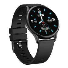 Smartwatch Kieslect K10 1.32 Caja De Metal Black, Malla Black De Silicona Fondo Con Dibujo