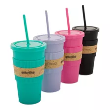 4 Vaso Jarro Taza Sorbete Faja Silicona Frio Calor Artentino