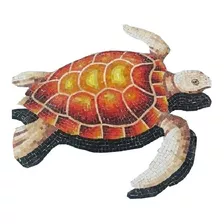Mosaico Veneciano Figura Tortuga Aletas Largas De 60 Cms,para Alberca