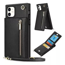 Funda Para iPhone 11 Con Cremallera Y Tarjetero De Credito C