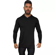 Camisa Manga Longa Masculina Com Capuz Proteção Solar Uv50+