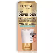 Protetor Solar Facial L`oréal Uv Defender Clara Fps60 40g