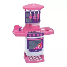 Cozinha Infantil Magica Completa Pia E Fogão - Magic Toys Cor Rosa