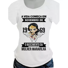 Camiseta Aniversario Nascimento Da Mulher Maravilha I0280