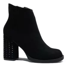 Botas Mujer Gamuza Botinetas Borcegos Taco Bajo Aro Art 506