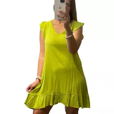 Vestido Corto De Lino