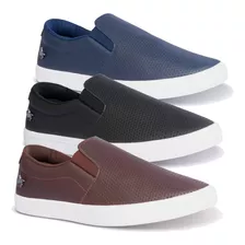 Kit 3 Pares Slip On Masculino Sem Cadarço Tênis Sapatênis