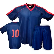 Kit Jogo 1 Camisa Numerada + 1 Calção + 1 Par Meião