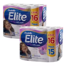 Kit 2 Pc Papel Higiênico 32 Rolos Folha Dupla Elite Ultra 