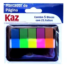 Marcador De Página Kaz Flags Sortido Neon 5 Cores Kz4300