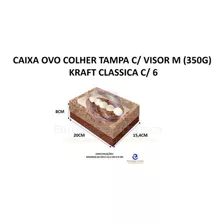 Caixa Ovo Colher Tampa C/ Visor M (350g) Kraft Clássica C/6