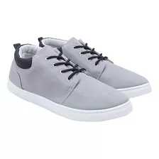 Zapatilla Hombre Lona Caña Media Gris Corona