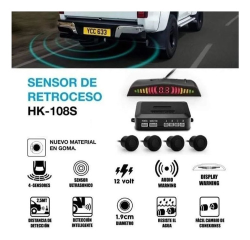 Kit Sensores Retroceso Goma Parachoques Metlicos Camioneta Foto 4
