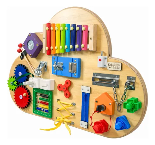 Painel Sensorial Montessori - Educativo E Seguro Para Bebes