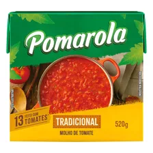 Molho De Tomate Tradicional Pomarola Sem Glúten Em Caixa 520 G